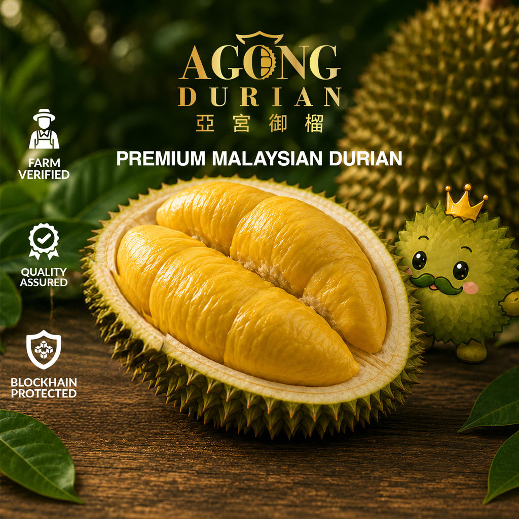 Agong Durian Musang King 400g — Fresh Dehusked Flesh