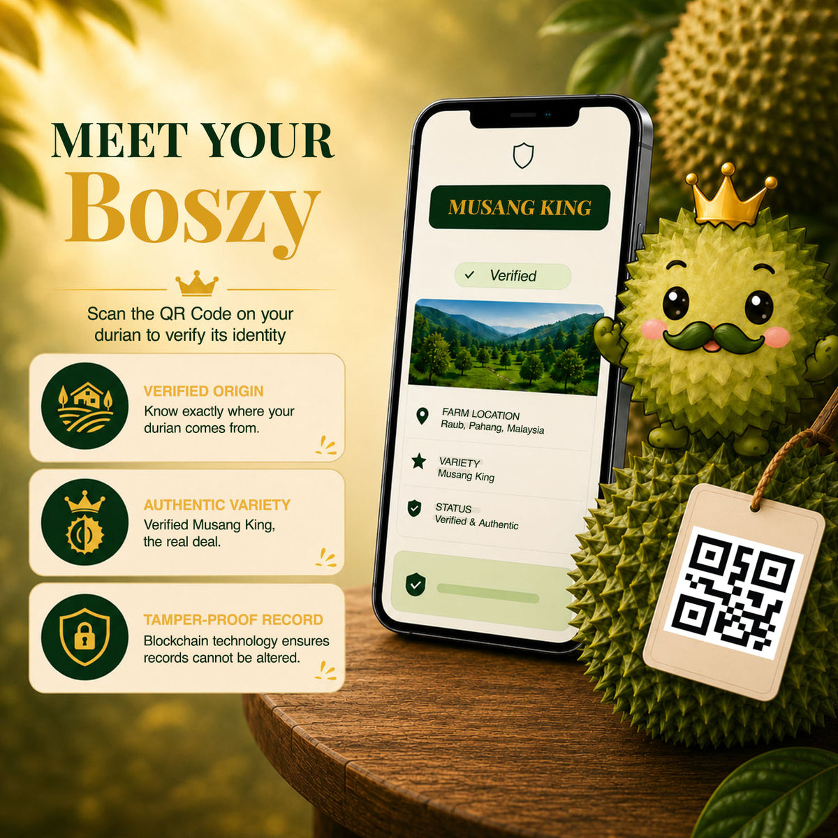 AGONG Durian Musang King 400g — Fresh Dehusked Flesh