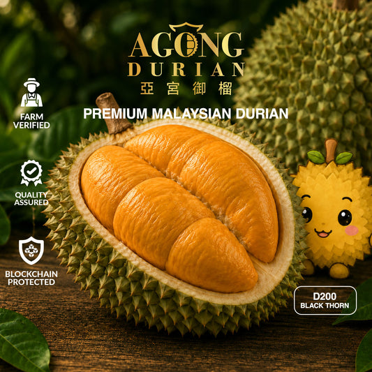 AGONG Durian Black Thorn 400g — Fresh Dehusked Flesh
